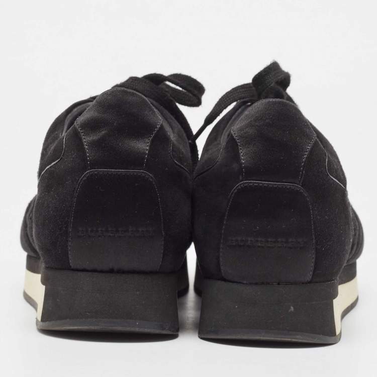 Pre Owned Burberry Black Lace/Suede Lace Up Sneakers Size 40