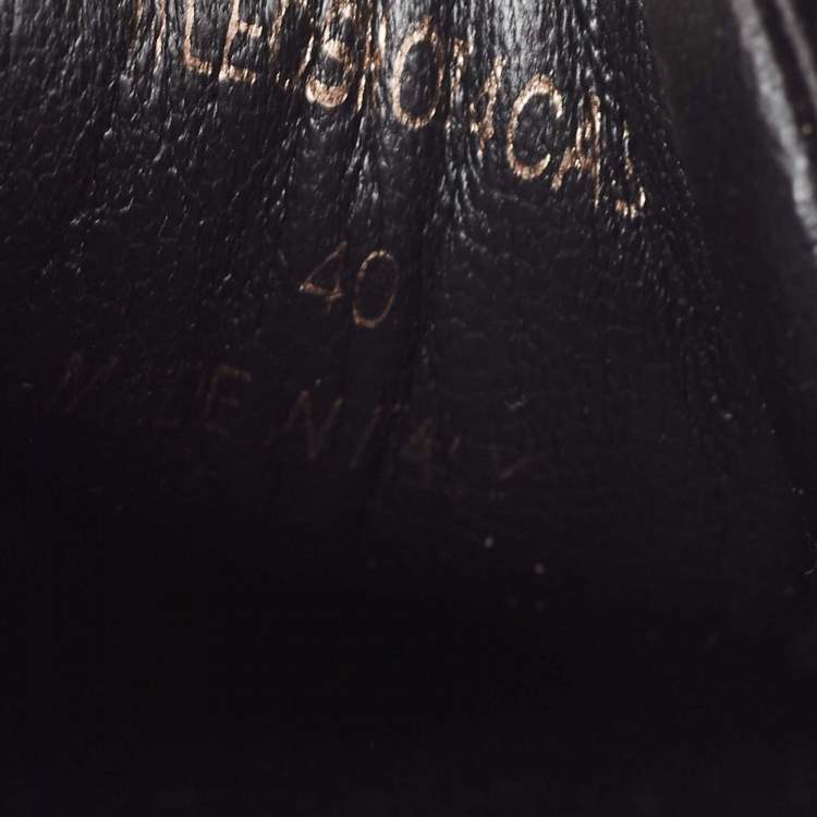 Pre Owned Burberry Black Lace/Suede Lace Up Sneakers Size 40