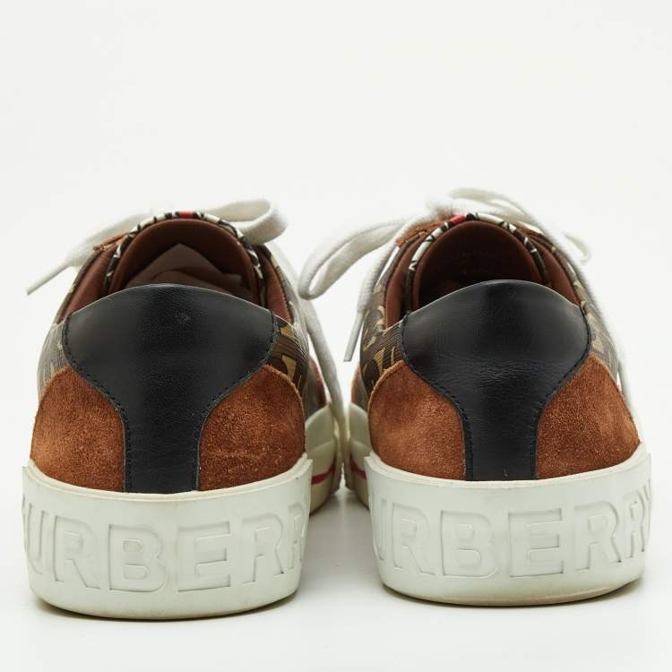 Pre Owned Burberry Multicolor Housecheck Canvas,Suede and Leather low top Sneakers Size 38