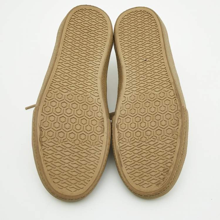 Pre Owned Burberry Beige Canvas Low Top Sneakers Size 38