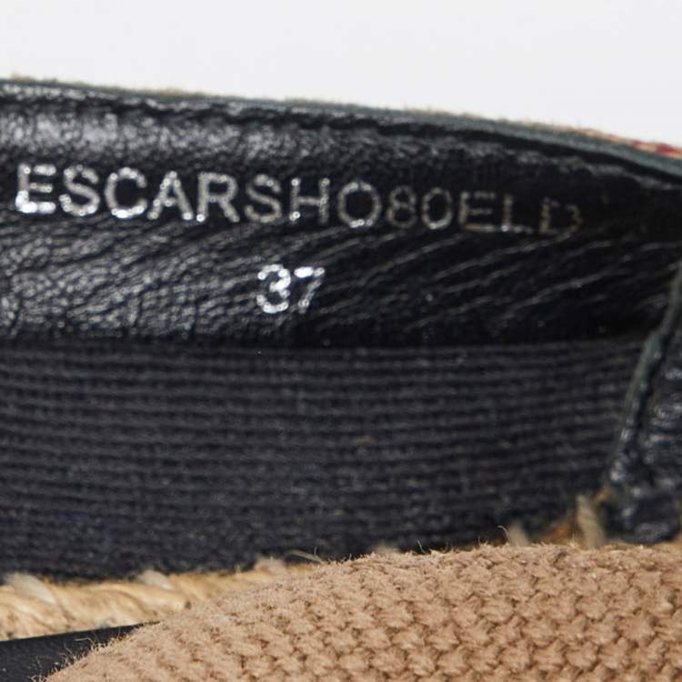 Pre Owned Burberry Brown House Check Canvas Espadrille Flats Size 37