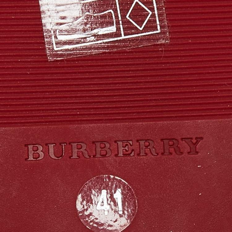 Pre Owned Burberry Red PVC and Patent Cap Toe Ballet Flats Size 41
