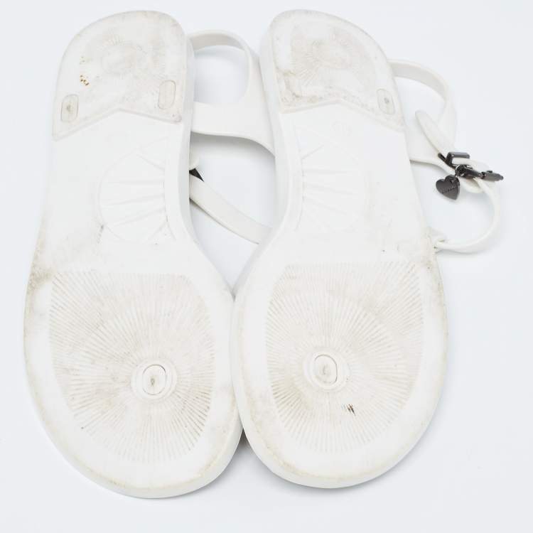 Pre Owned Burberry White Jelly Thong Sandals Size 40