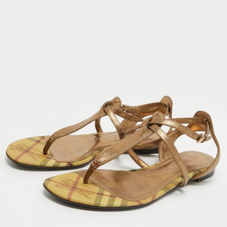 Burberry sandals gold sales