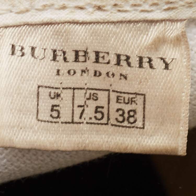 Pre Owned Burberry Tricolor Nova Check Canvas Slip On Sneakers Size 38
