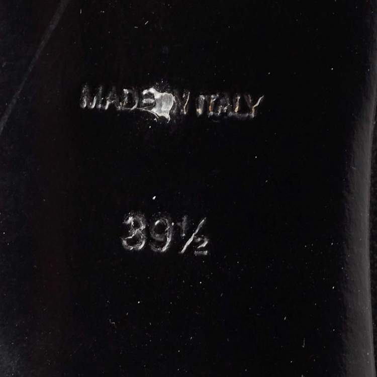 Pre Owned Burberry Black Canvas and Leather Pointed Toe Pumps Size 39.5