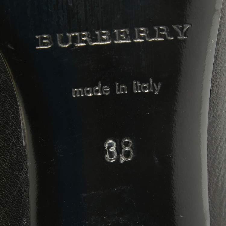 Pre Owned Burberry Black Brogue Leather Pumps Size 38
