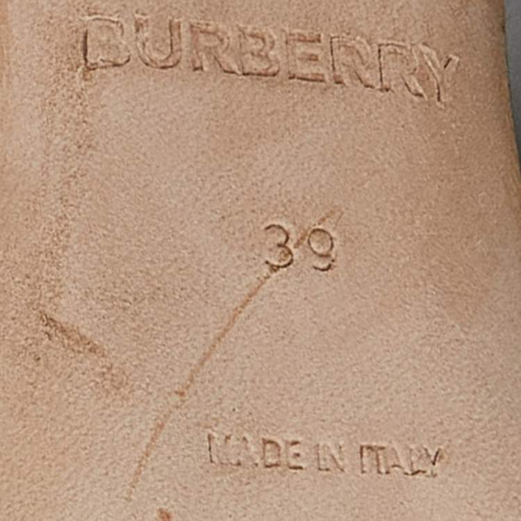 Pre Owned Burberry Beige Leather Pointed Toe Slingback Pumps Size 39