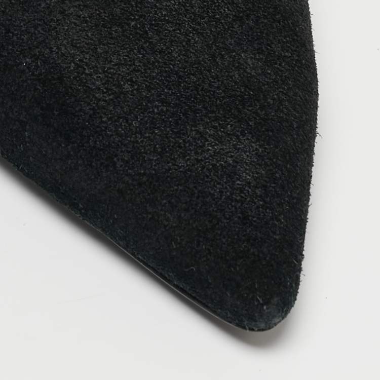 مملوكة مسبقًا Burberry  Black Suede and Leather Ankle Boots Size 38