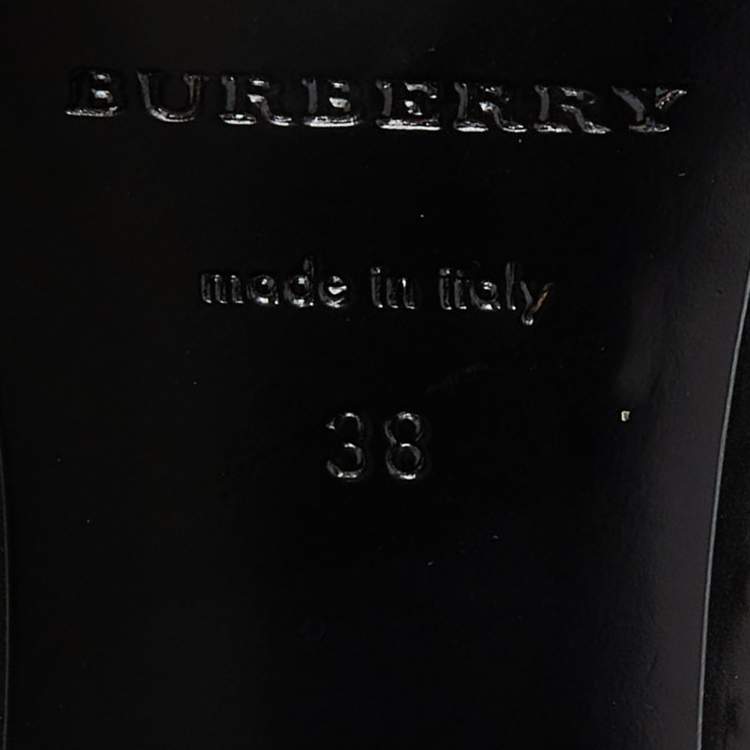 Pre Owned Burberry Black Leather Strappy Logo Pumps Size 38