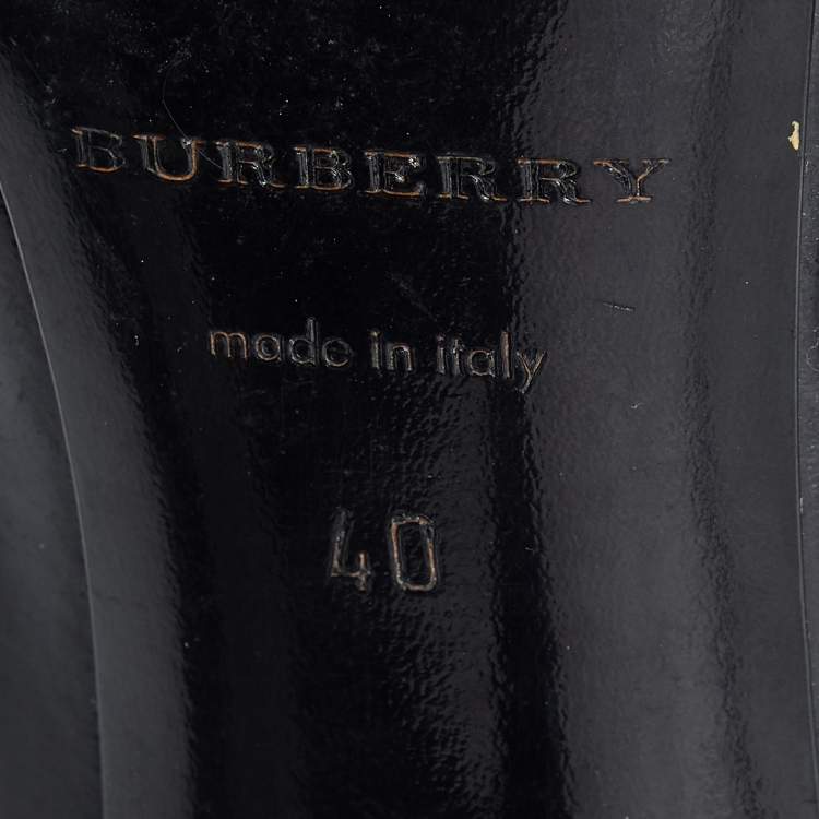 Pre Owned Burberry Black Patent Leather Round Toe Pumps Size 40
