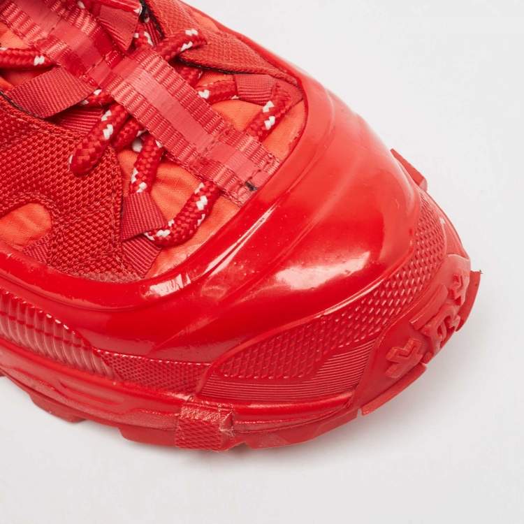 Pre Owned Burberry Red Nylon and Rubber Arthur Sneakers Size 38