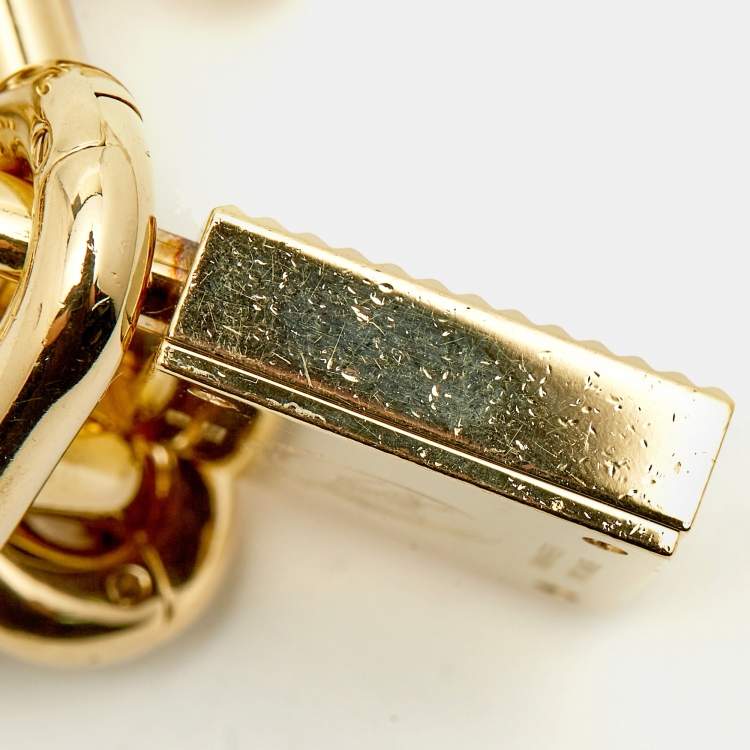 Pre Owned Burberry Key And Lock Charm BU5232 Champagne Dial Gold Plated Stainless Steel Chain Women's Wristwatch 21 mm