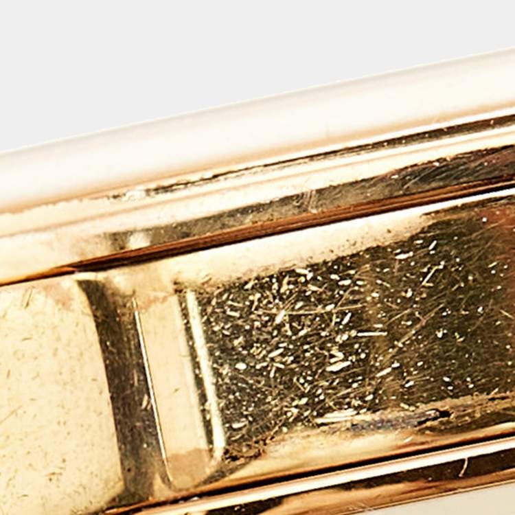 Pre Owned Burberry The City BU9109 Champagne Rose Gold Plated Stainless Steel Leather Women's Wristwatch 34 mm