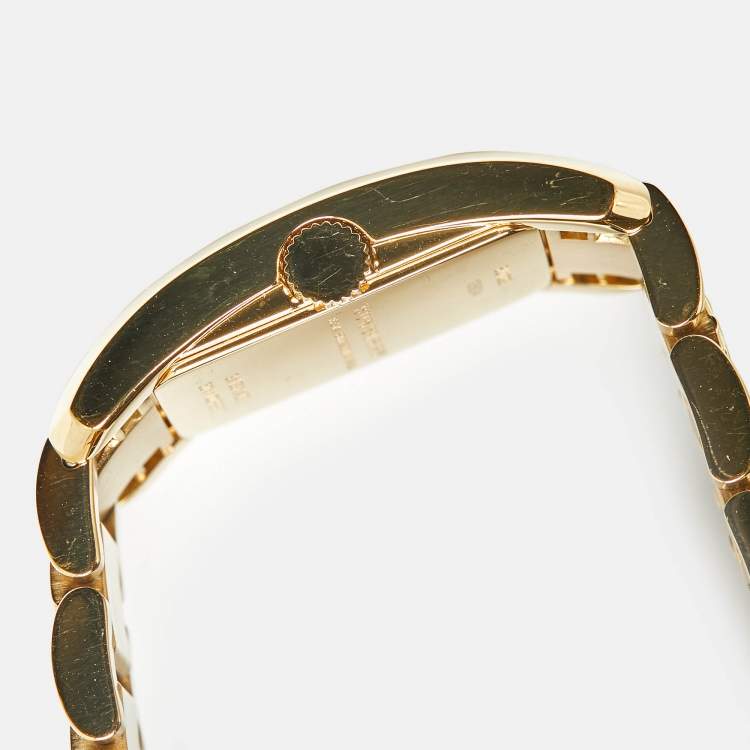 Pre Owned Burberry BU1093 Champagne Dial Gold Tone Stainless Steel Women's Wristwatch 19.70 mm