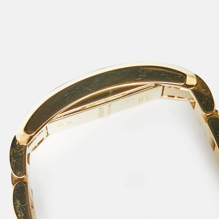 Pre Owned Burberry BU1093 Champagne Dial Gold Tone Stainless Steel Women's Wristwatch 19.70 mm