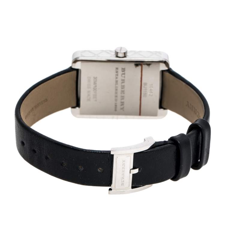 Pre Owned Burberry Silver Stainless Steel Classic BU1150 Women's Wristwatch 25 mm