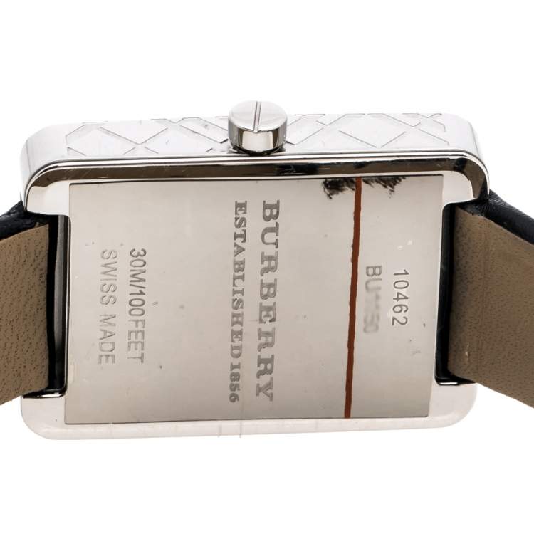 Pre Owned Burberry Silver Stainless Steel Classic BU1150 Women's Wristwatch 25 mm