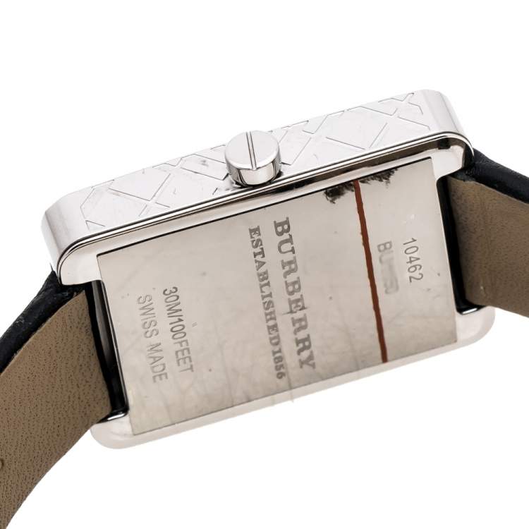 Pre Owned Burberry Silver Stainless Steel Classic BU1150 Women's Wristwatch 25 mm