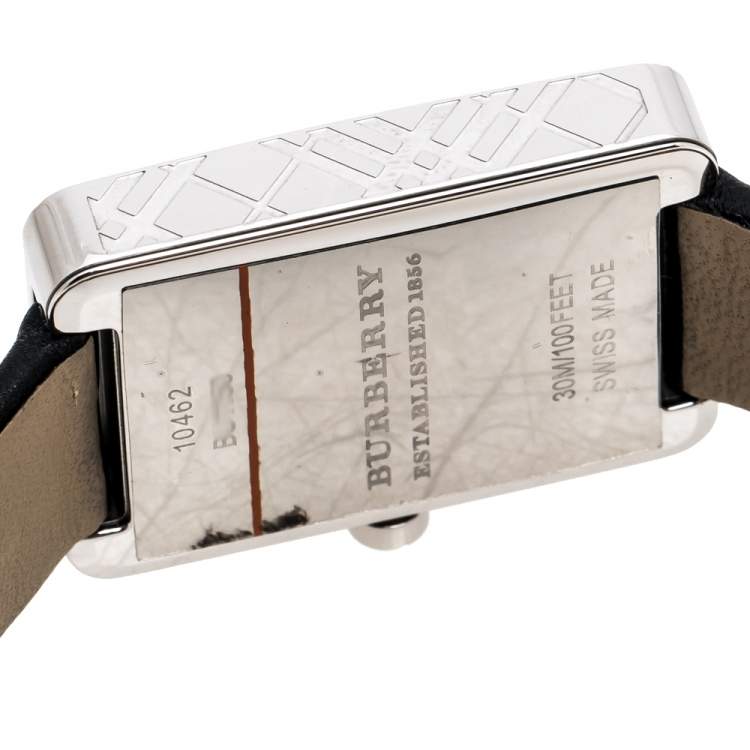 Pre Owned Burberry Silver Stainless Steel Classic BU1150 Women's Wristwatch 25 mm