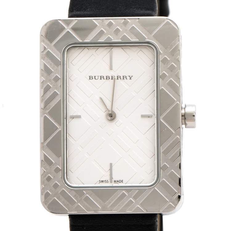 Pre Owned Burberry Silver Stainless Steel Classic BU1150 Women's Wristwatch 25 mm