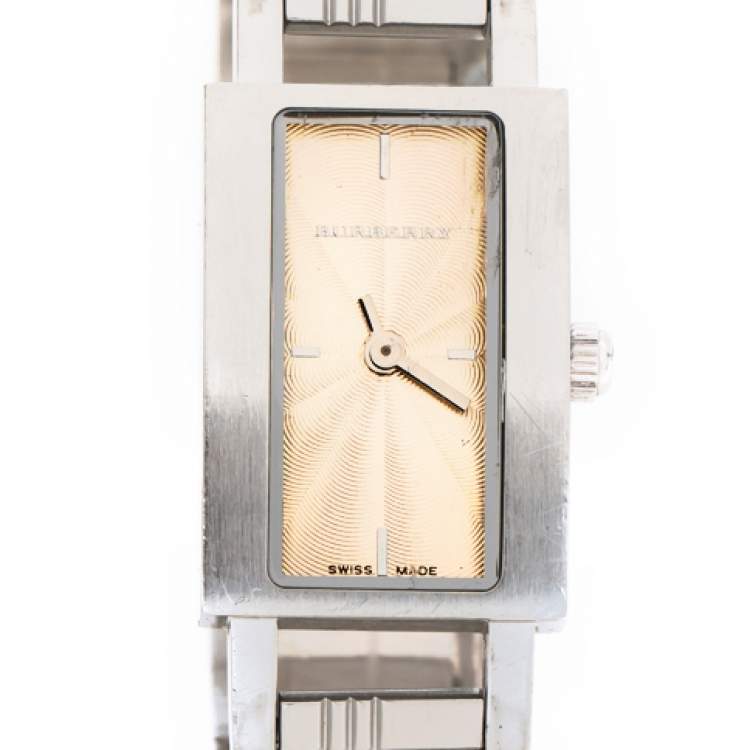Pre Owned Burberry Beige Stainless Steel BU4208 Women's Wristwatch 16 mm