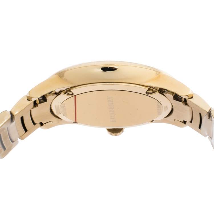 Pre Owned Burberry Gold Plated Steel BU10006 The Classic Round Gold Mantel Women's Wristwatch 40 mm