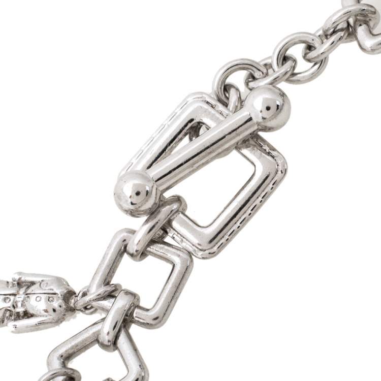 Pre Owned Burberry Beige Sterling Silver Bracelet Charm BU5200 Women's Wristwatch 14 mm