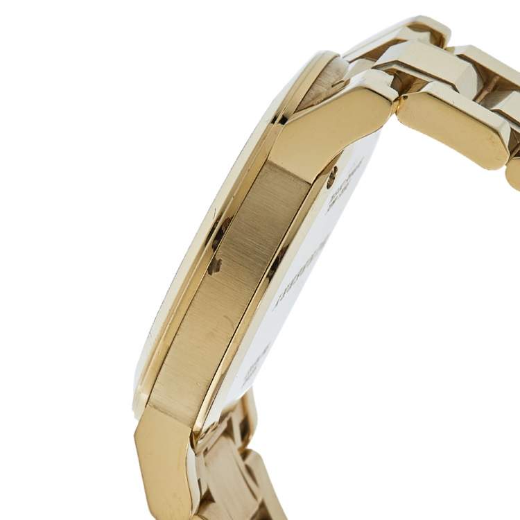 Pre Owned Burberry Silver Gold Tone Stainless Steel BU9103 Women's Wristwatch 34 mm