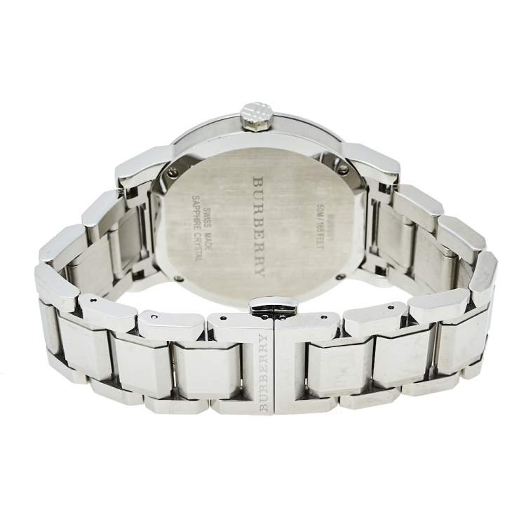 Pre Owned Burberry Black Stainless Steel The City BU9001 Unisex Wristwatch 38 mm