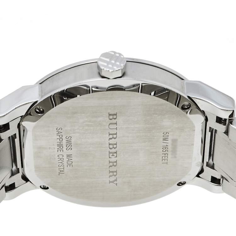 Pre Owned Burberry Black Stainless Steel The City BU9001 Unisex Wristwatch 38 mm