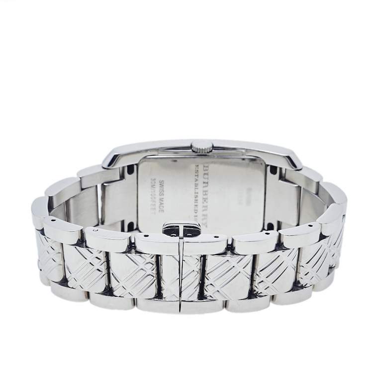 Pre Owned Burberry Silver Stainless Steel BU1090 Quartz Women's Wristwatch 25 mm