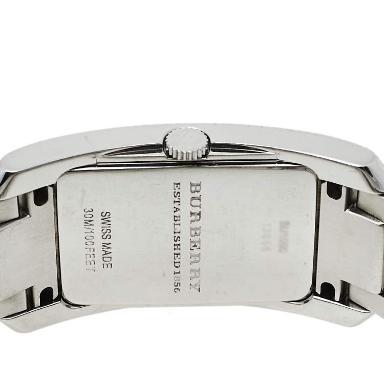 Pre Owned Burberry Silver Stainless Steel BU1090 Quartz Women's Wristwatch 25 mm
