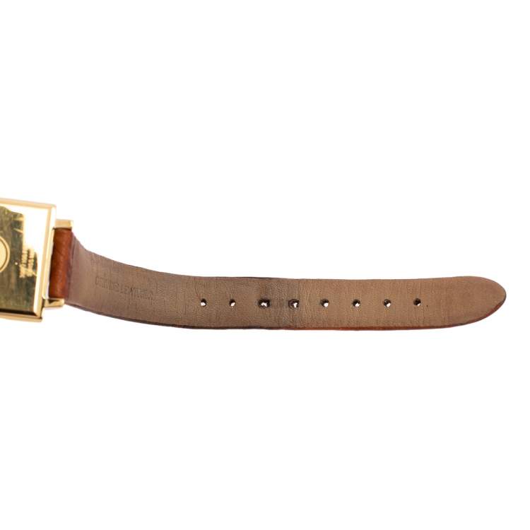Pre Owned Burberry Silver Gold Plated Stainless Steel BU2008 Women's Wristwatch 25 mm