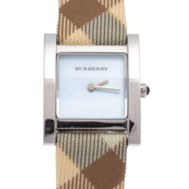 Pre Owned Burberry Blue Stainless Steel BU4312 Women's Wristwatch 22 mm
