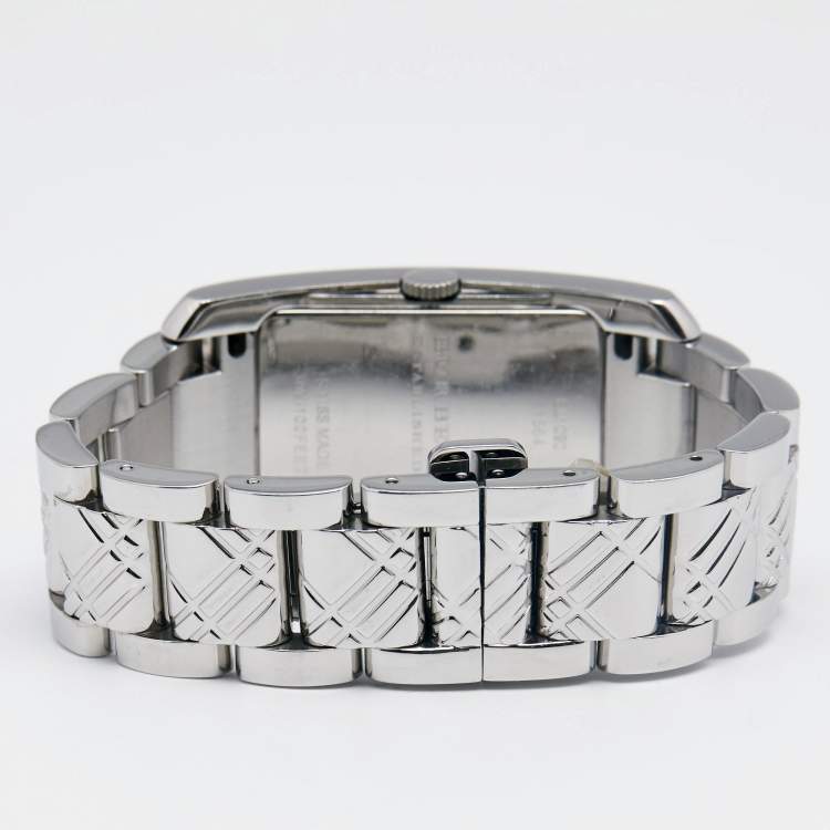 Pre Owned Burberry Silver Stainless Steel BU1090 Women's Wristwatch 25 mm