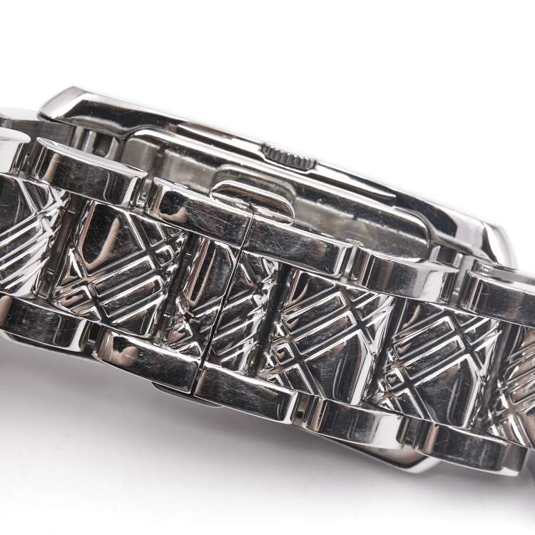 Pre Owned Burberry Silver Stainless Steel BU1090 Women's Wristwatch 25 mm