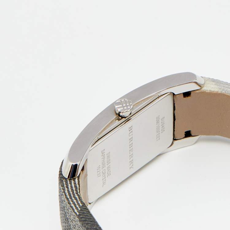 Pre Owned Burberry Black Stainless Steel Canvas Nova BU9405 Women's Wristwatch 25 mm