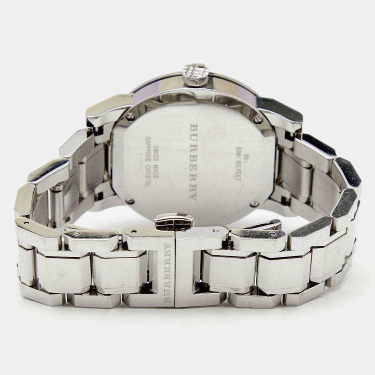 Pre Owned Burberry Silver Stainless Steel The City BU9100 Women's Wristwatch 35 mm 