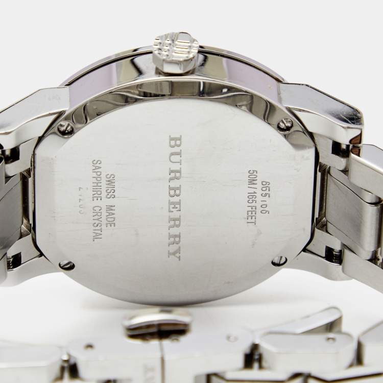 Pre Owned Burberry Silver Stainless Steel The City BU9100 Women's Wristwatch 35 mm 