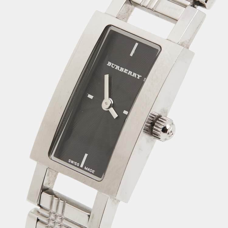 Pre Owned Burberry Black Stainless Steel BU4207 Women's Wristwatch 16 mm