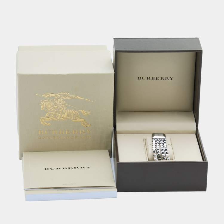 Pre Owned Burberry Silver Stainless Steel Gauntlet Pyramid Flex BU5350 Women's Wristwatch 20 mm