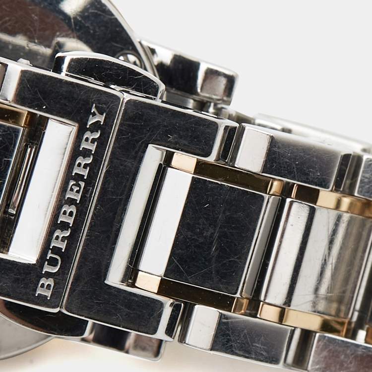 Pre Owned Burberry Silver Two-Tone Stainless Steel BU9205 Women's Wristwatch 26 mm