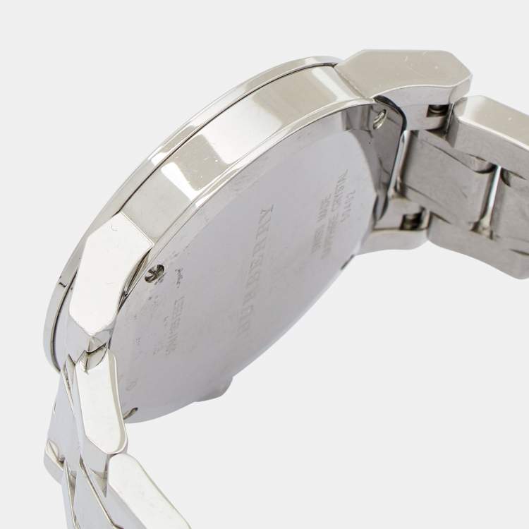 Pre Owned Burberry Pink Stainless Steel The City BU9124 Women's Wristwatch 34 mm