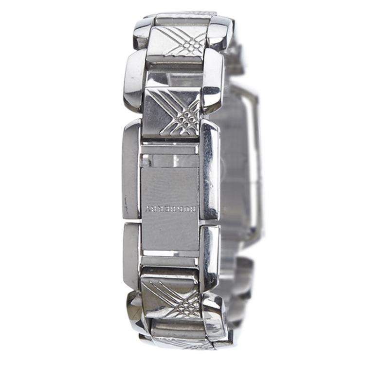 Pre Owned Burberry Silver Stainless Steel Signature BU4212 Women's Wristwatch 18MM