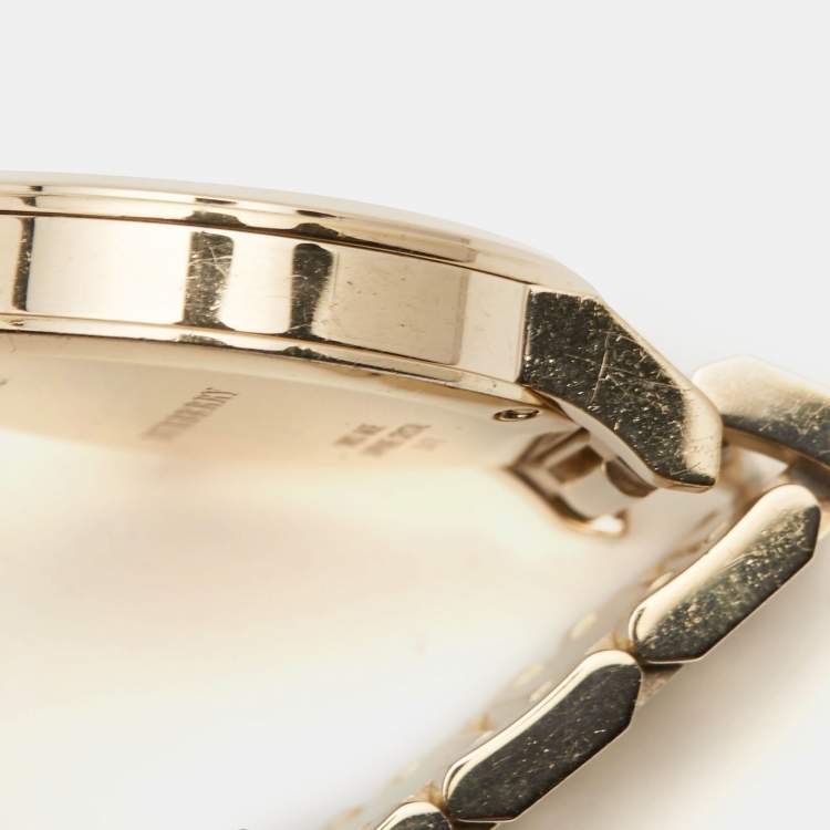Pre Owned Burberry Champagne Gold Plated Stainless Steel The City BU9145 Women's Wristwatch 34 mm