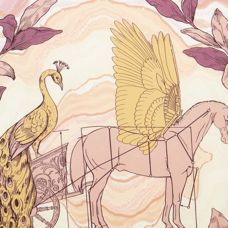Pre Owned Bvlgari Pink Mythology Heritage Silk Scarf