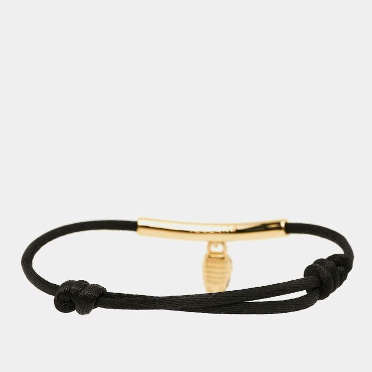 Pre Owned Bvlgari Serpenti Forever Enamel Gold Tone Cord Bracelet