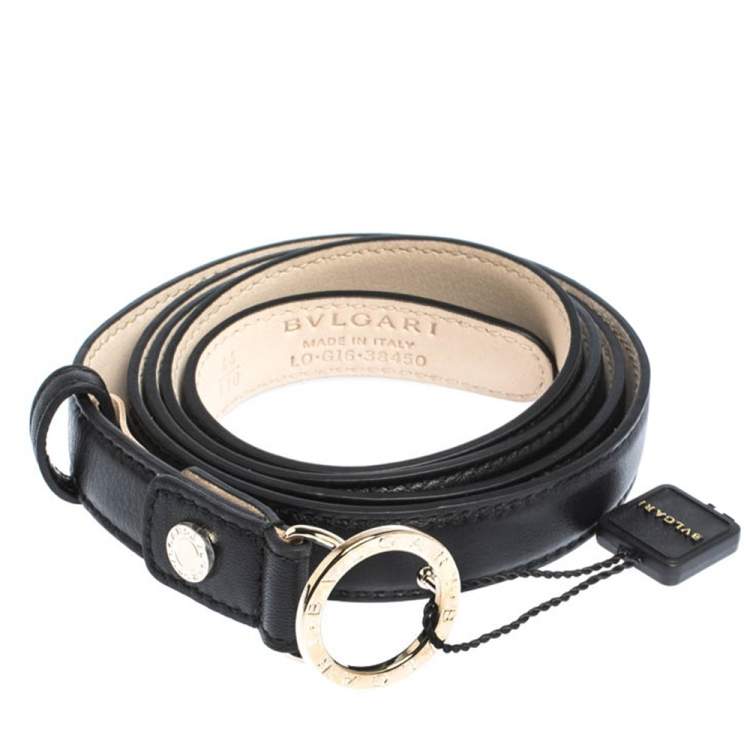 Bvlgari Black Leather Ring Buckle Belt 110CM Bvlgari | TLC