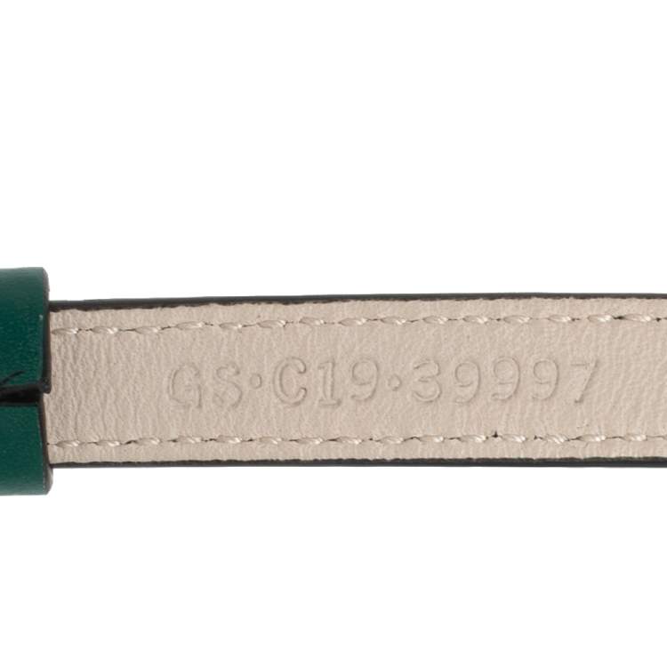 Pre Owned Bvlgari Serpenti Forever Green Leather Double Coil Bracelet